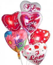 6 Heart Shaped Mylar Balloons 6 Heart Shaped Mylar Balloons